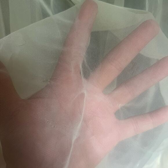 Vtg Yellow Sheer Peignor Robe Lace Fairy Hollywood Glam Nylon Mesh Bed Jacket - Picture 7 of 7